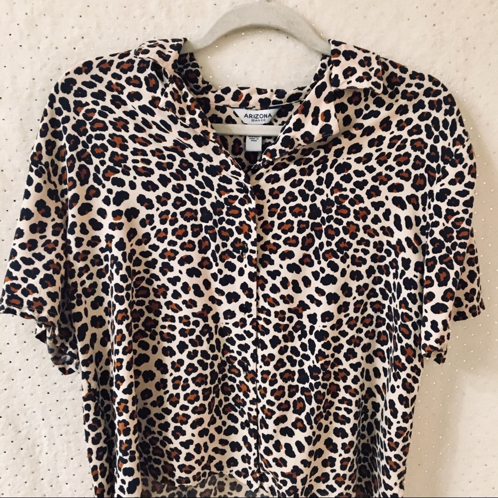 Cheetah Print Crop Blouse